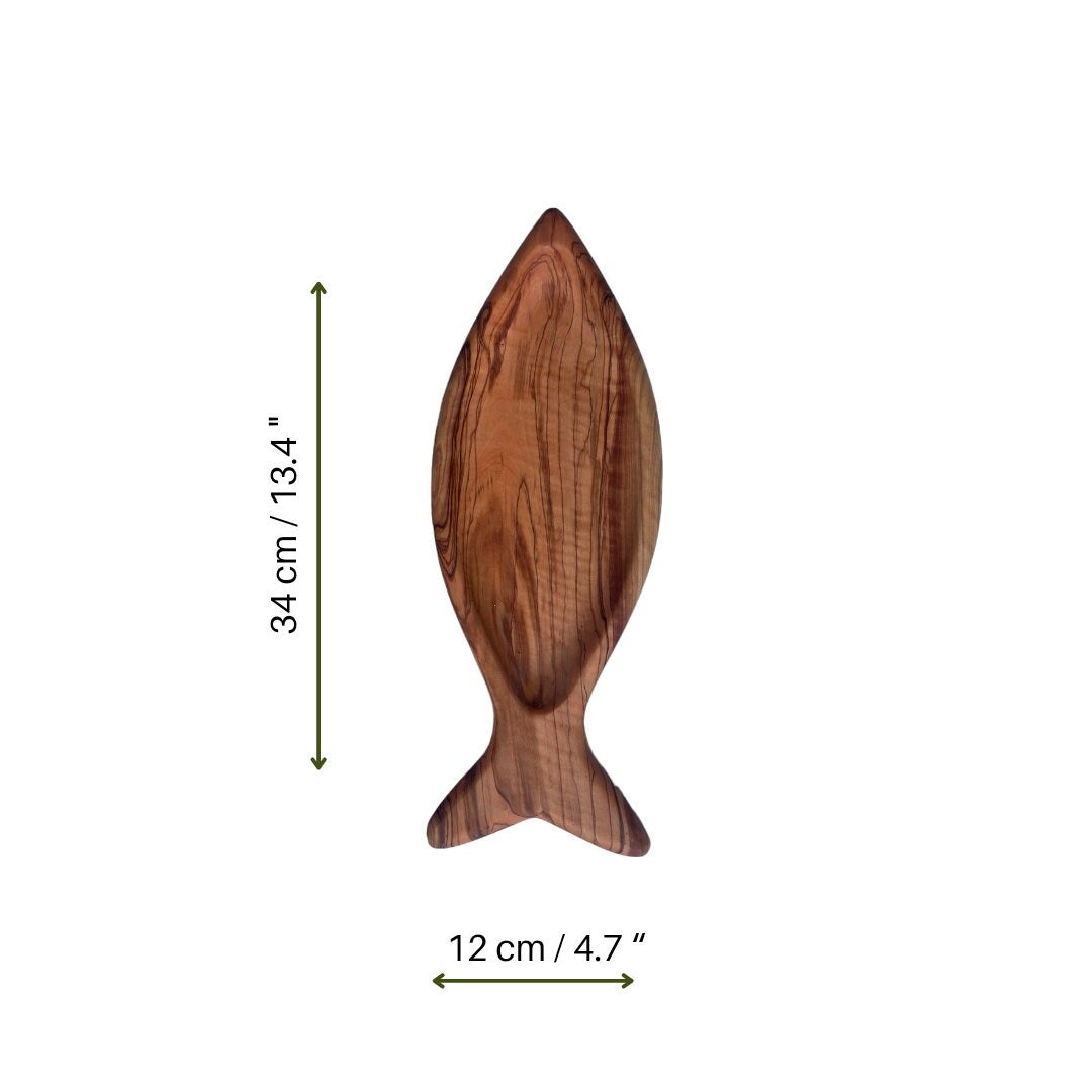 Handcrafted Olive Wood Fish-Shaped Plates, Unique Wooden Dishes