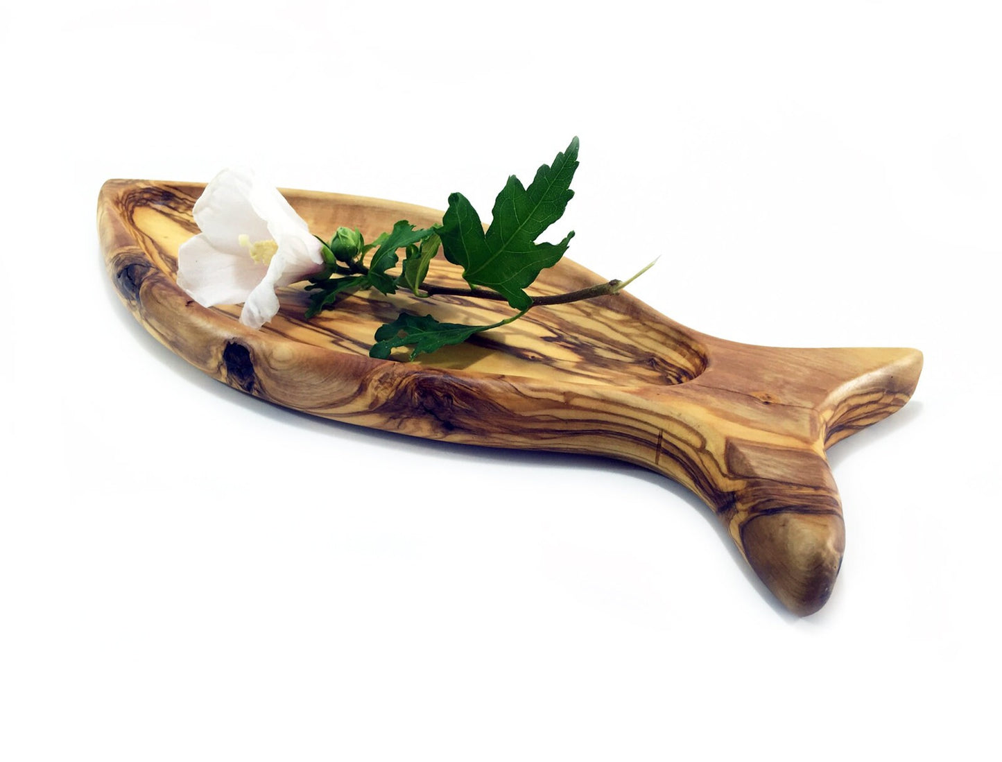 Handcrafted Olive Wood Fish-Shaped Plates, Unique Wooden Dishes