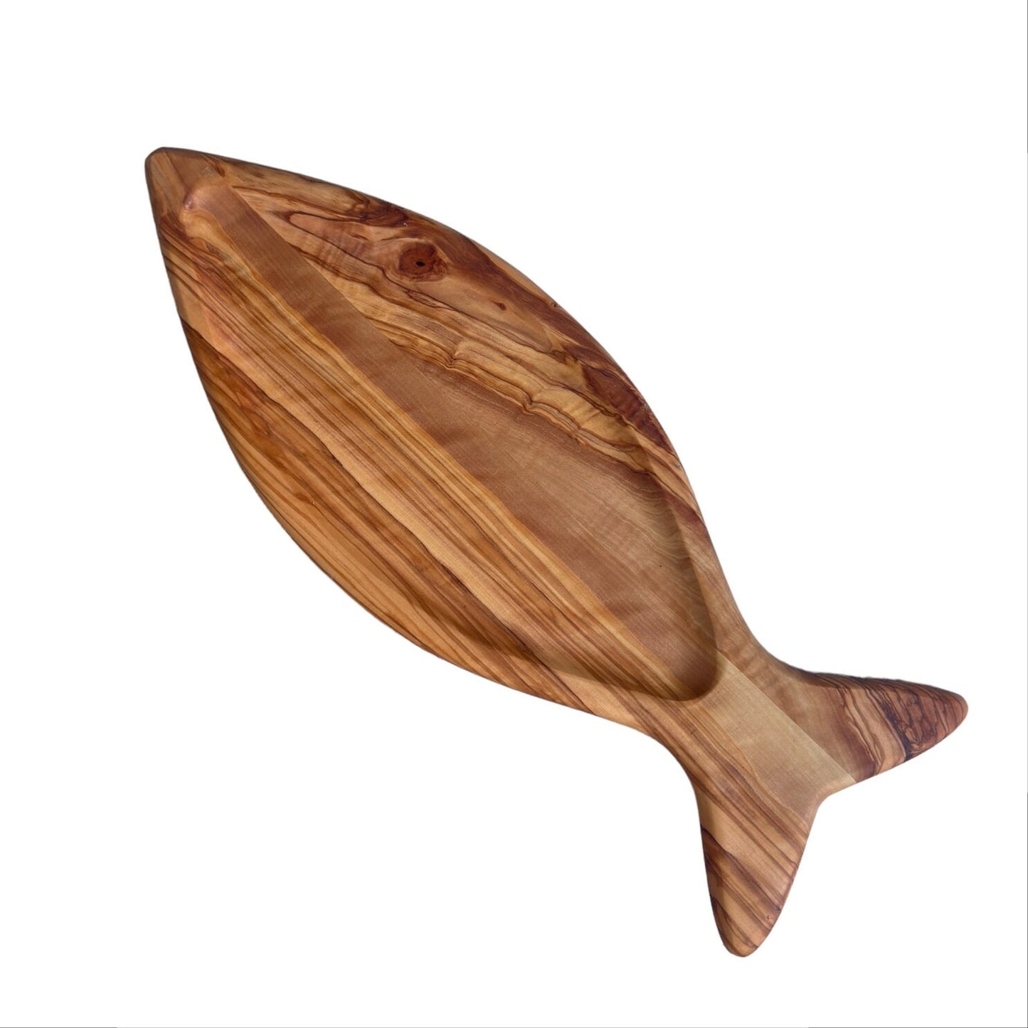 Handcrafted Olive Wood Fish-Shaped Plates, Unique Wooden Dishes