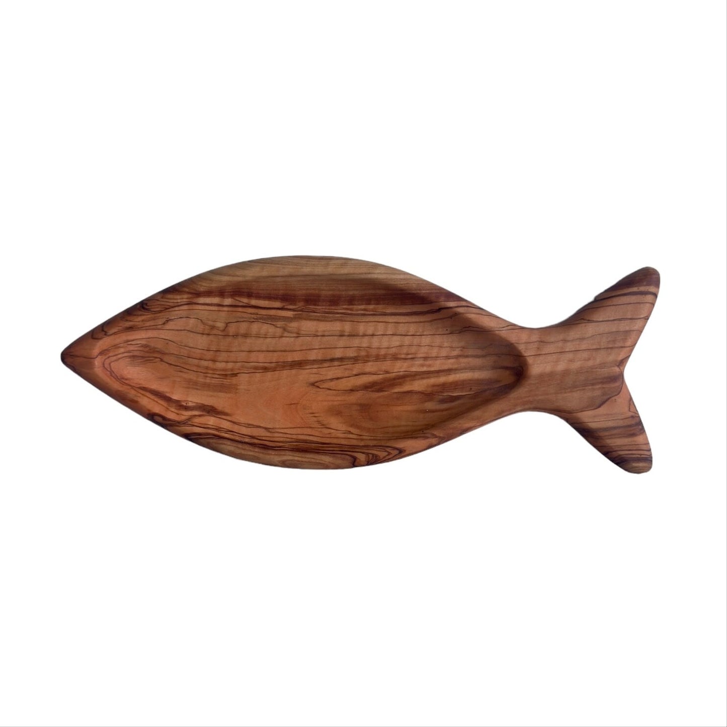 Handcrafted Olive Wood Fish-Shaped Plates, Unique Wooden Dishes