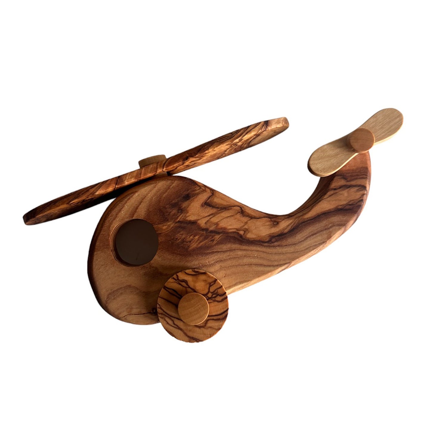 Olive Wood Toy Helicopter, Wooden Toy Helicopter