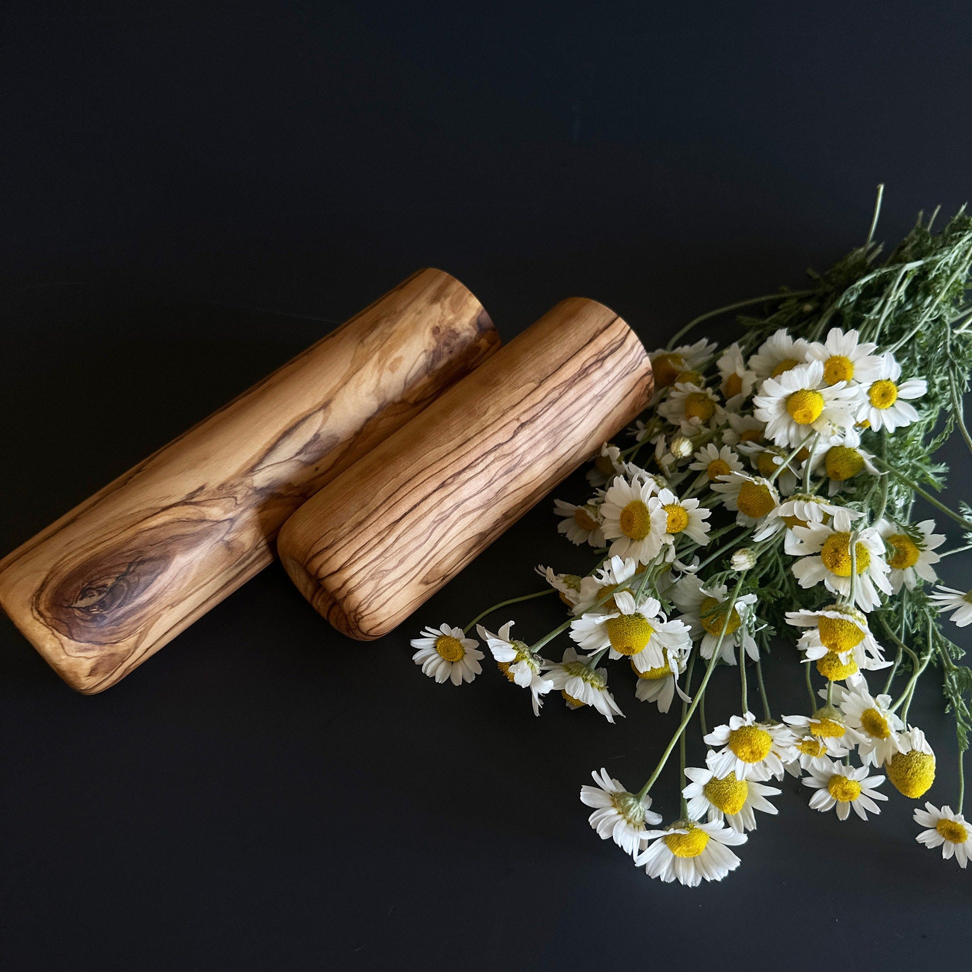 Olive Wood Minimalist Vase Set, Olive Wood Vases