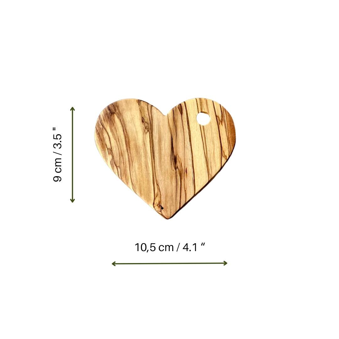 Olive Wood Heart Shape Coaster Set, Olive Wood Coasters