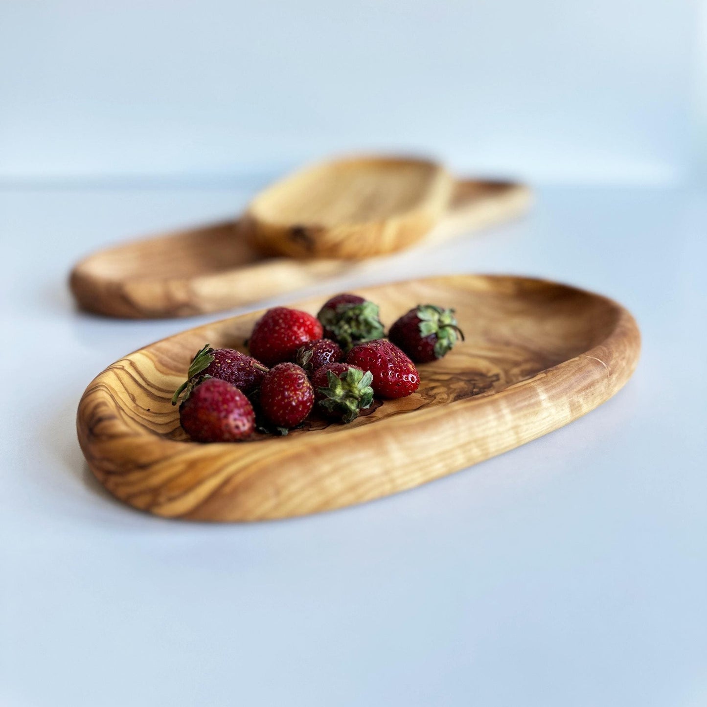 Olive Wood Serving Platter, Long Deep Wooden Platters for Vegetables, Natural Wooden Plate, Authentic Wooden Plate, Olive Wood Platter