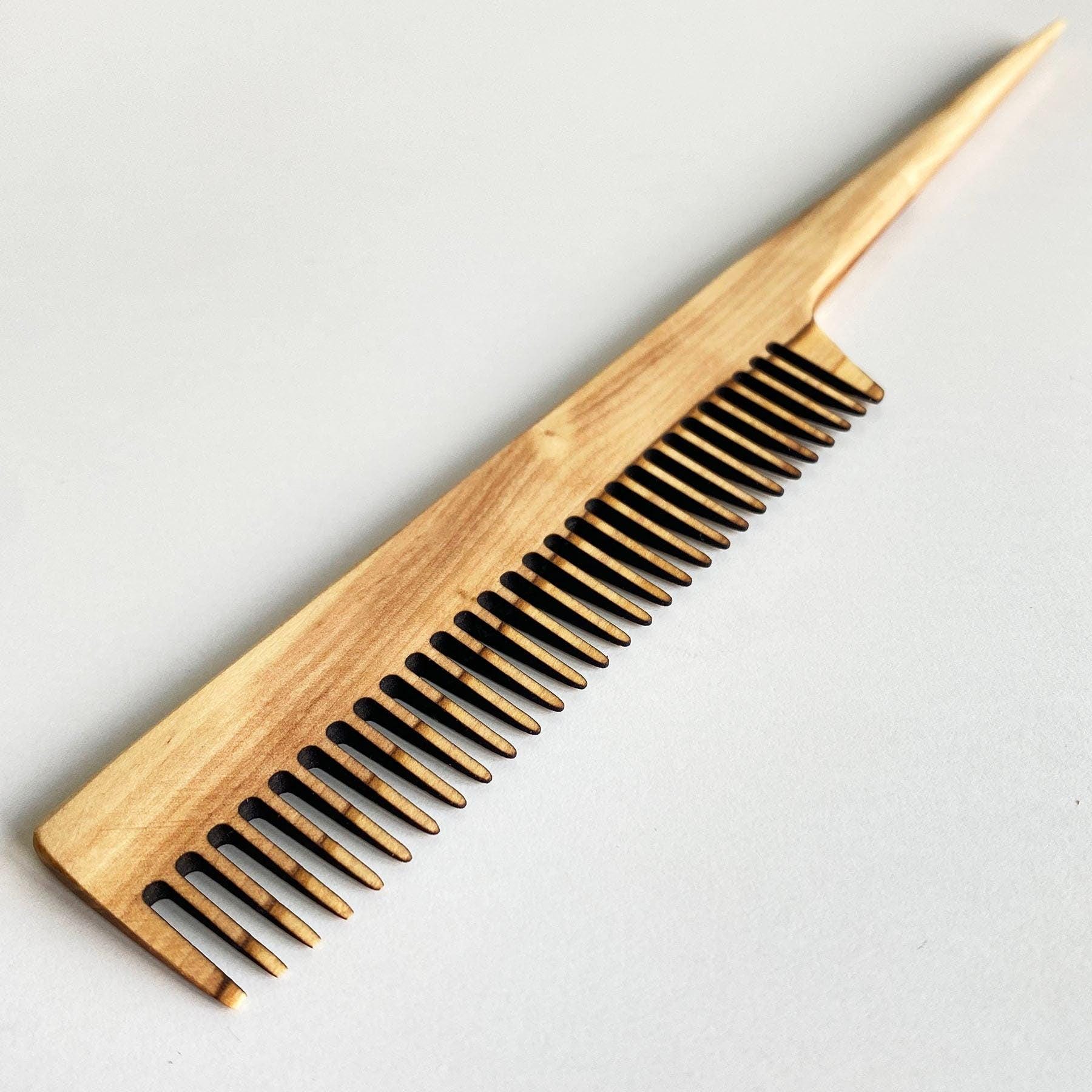 Olive Wood Rat Tail Comb, Handmade Wooden Close Tine Comb, Authentic Rat Tail Comb, Olive Wood Comb