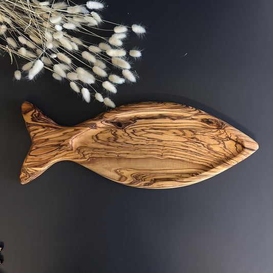 Handcrafted Olive Wood Fish-Shaped Plates