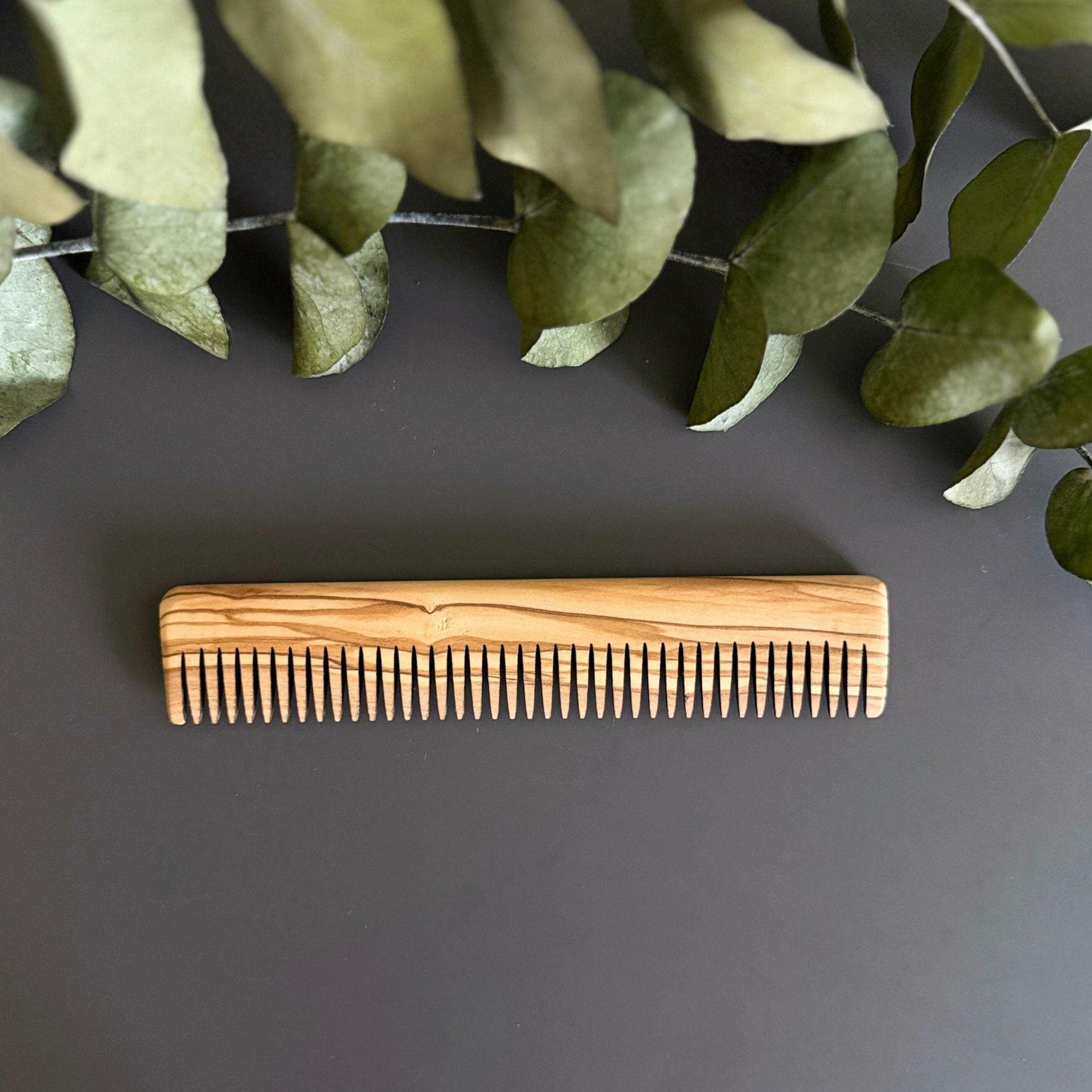 Personalized Wooden Beard Comb for Men, Handmade Olive Wood Hair Comb, Custom Engraved Pocket Comb, Natural Wooden Grooming Gift for Him