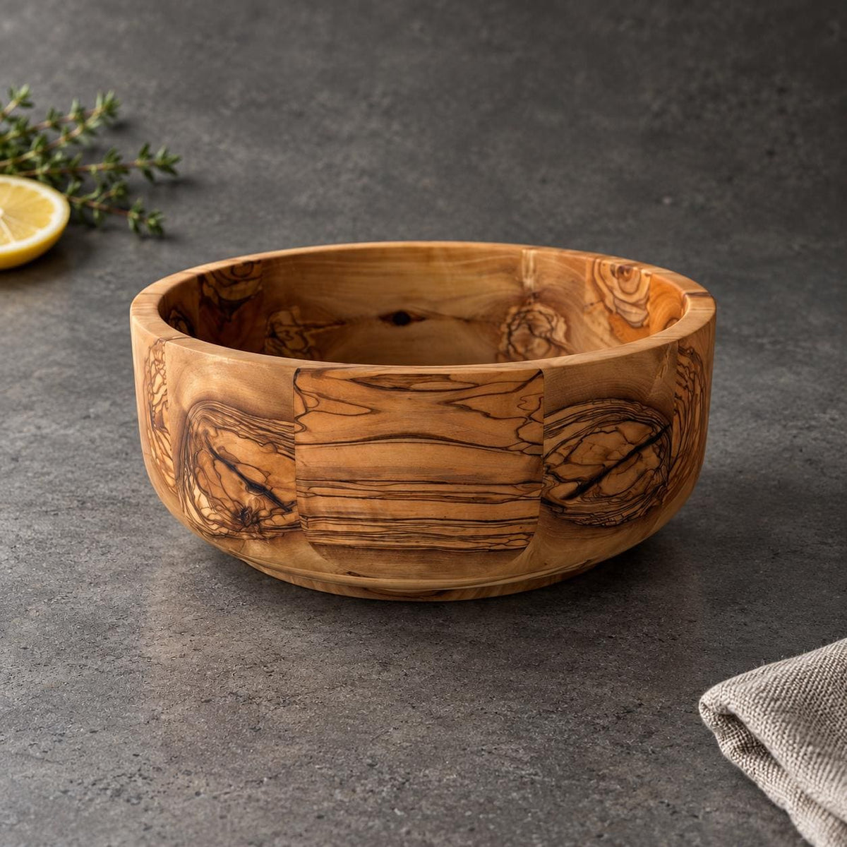 Personalized Olive Wood Bowl, Multiple Sizes, Handmade Serving Bowl with Custom Text or Logo