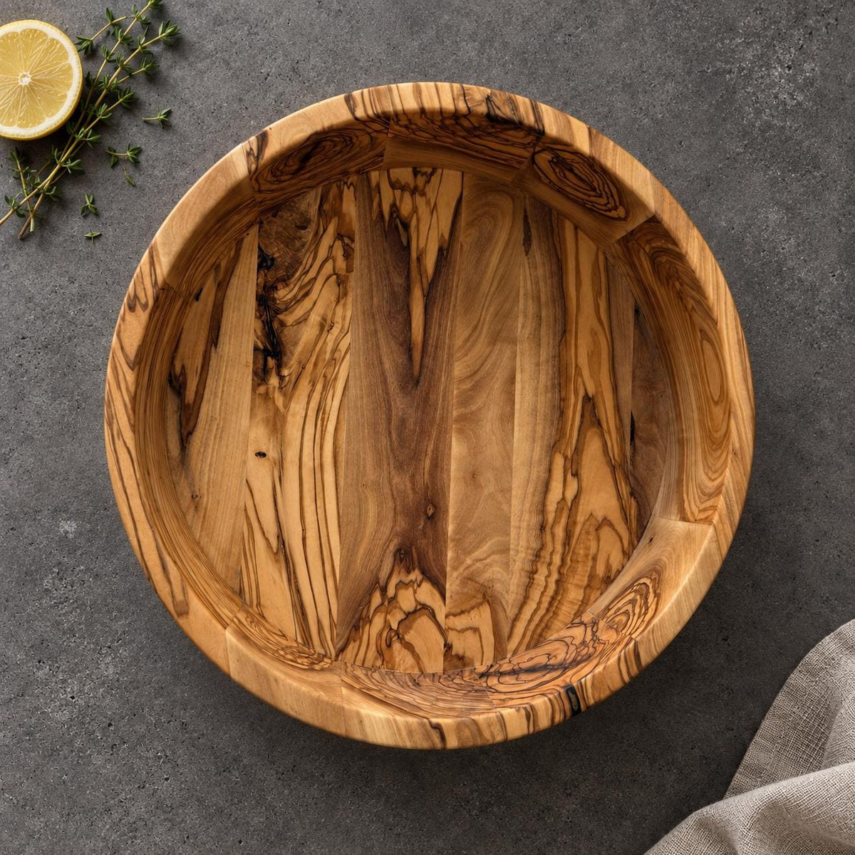 Personalized Olive Wood Bowl, Multiple Sizes, Handmade Serving Bowl with Custom Text or Logo
