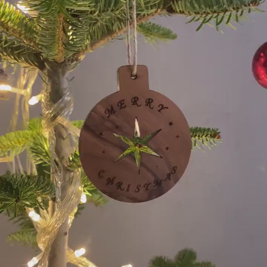 Olive Wood Unique Design Christmas Ornaments, Olive Wood Christmas Ornaments Unique Shapes Engraved