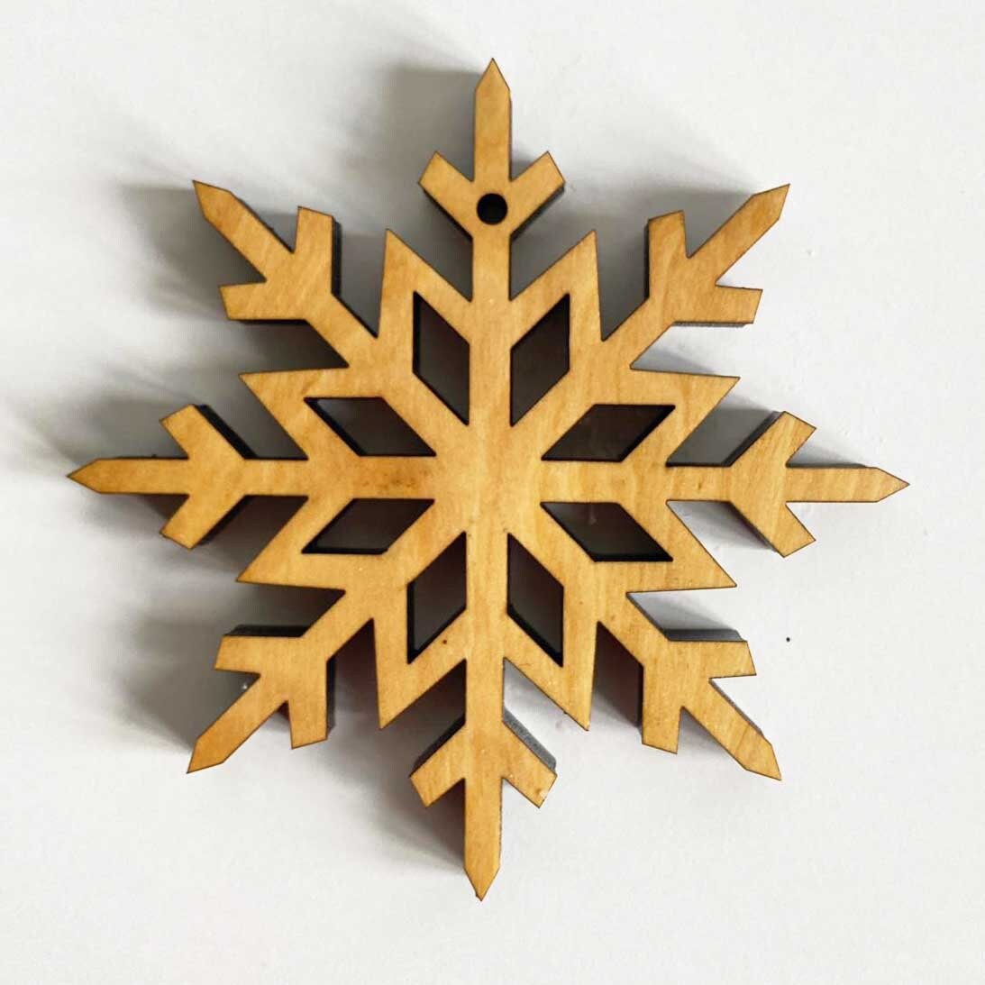 Olive Wood Snowflake Christmas Ornaments, Olive Wood Christmas Ornaments