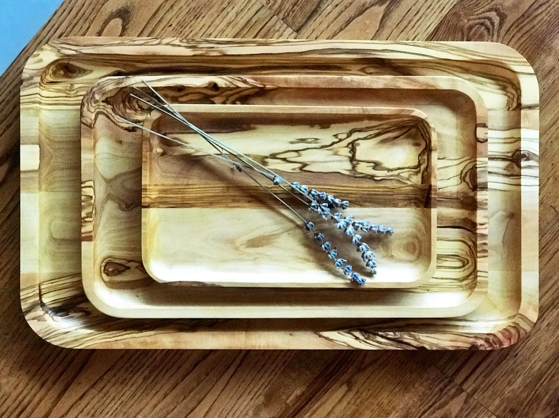 Olive Wood Serving Tray, Handmade Olive Wood Tray