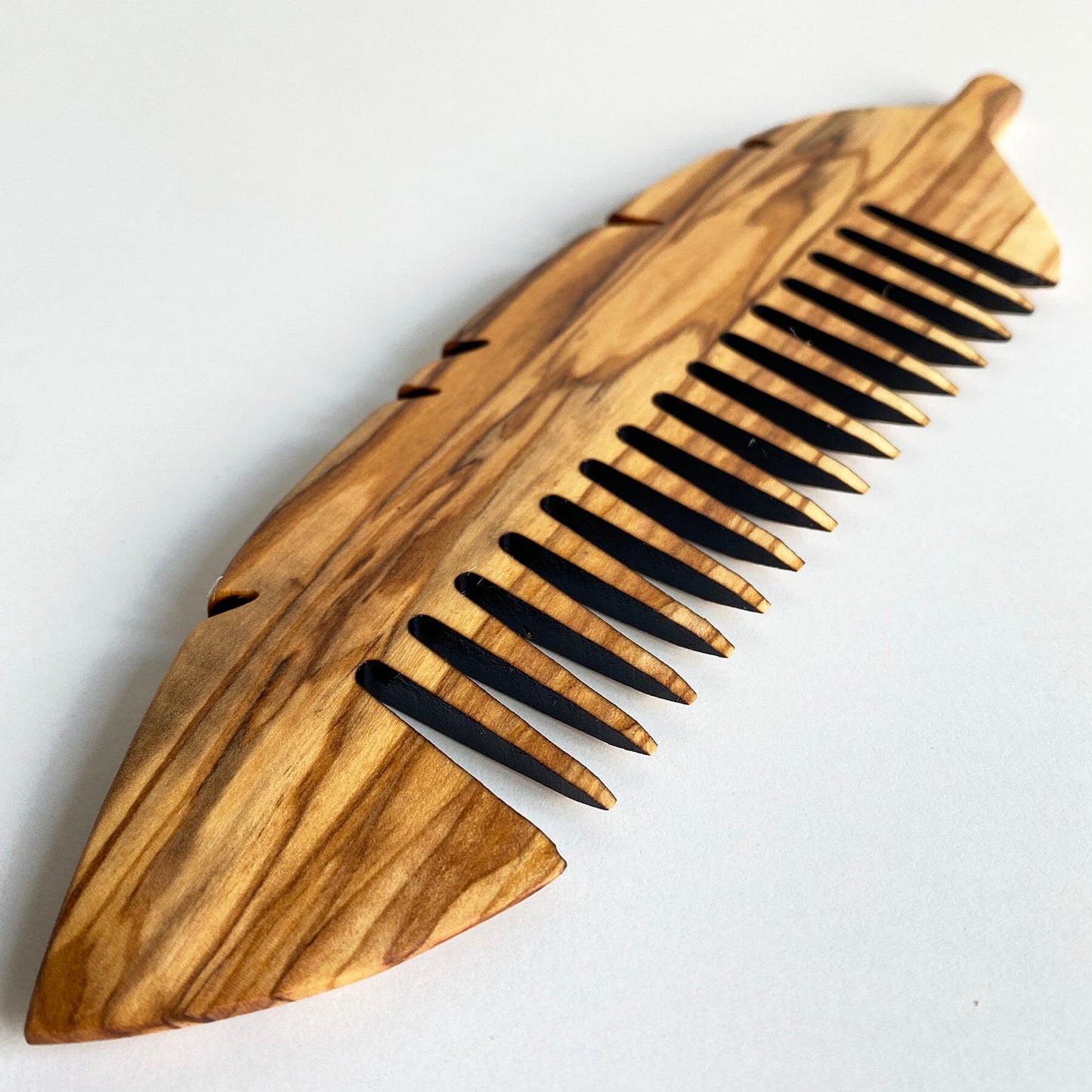 Olive Wood Wide Tine Comb, Handmade Wooden Beauty Comb, Authentic Hairbrush, Natural Wood Tine Comb, Live Wood Comb