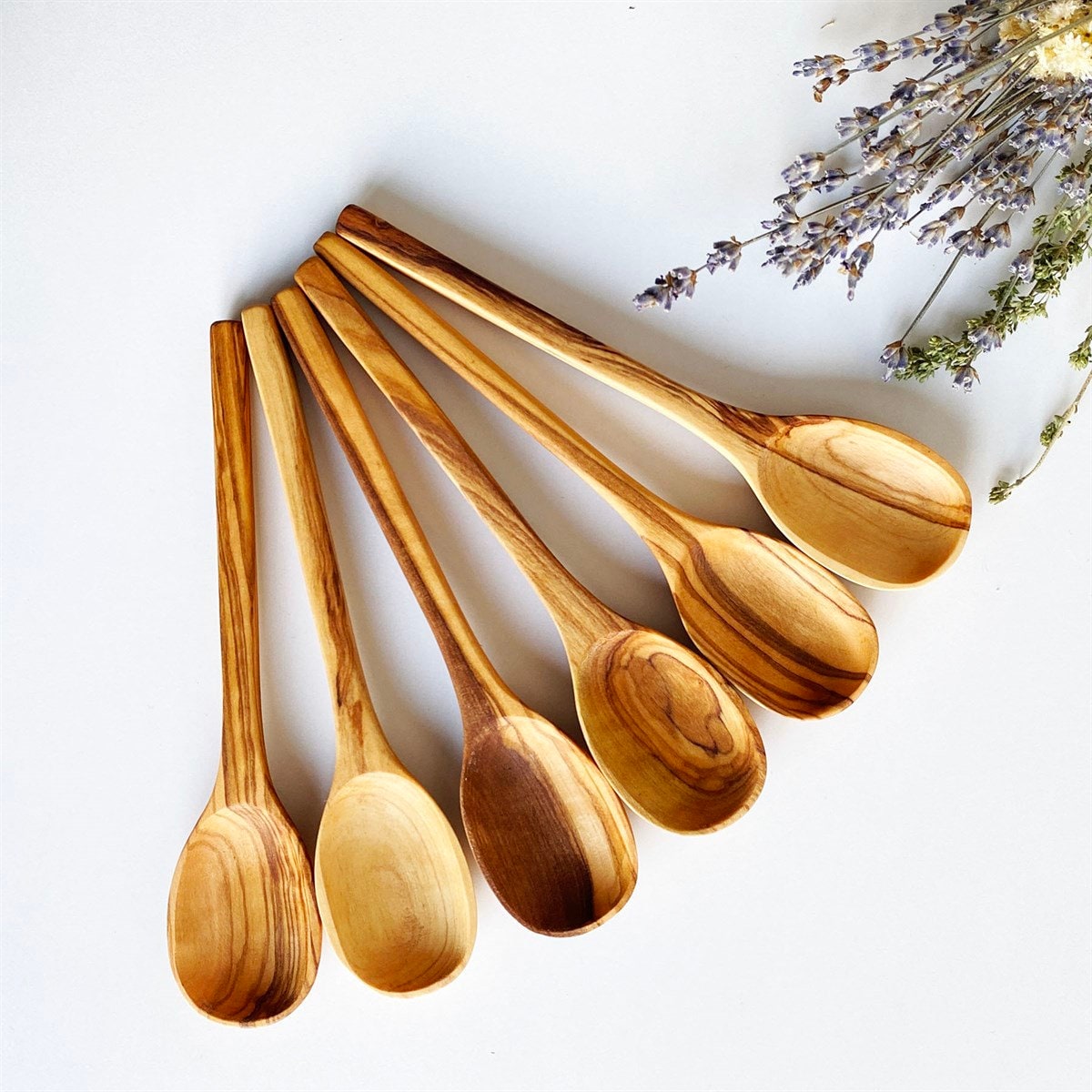 Olive Wood Tea Spoon Set, Olive Wood Coffee Spoon, High Quality Handmade Wooden Tea Spoon 6 pieces