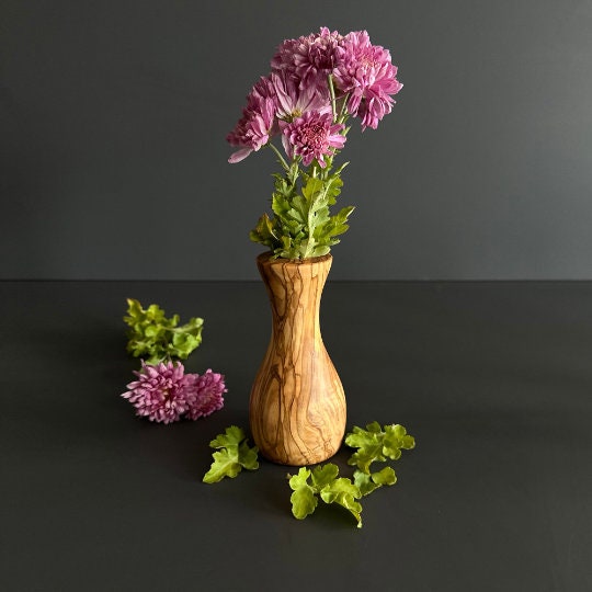 Handcrafted Olive Wood Vase | Natural Elegance for your Home Decor